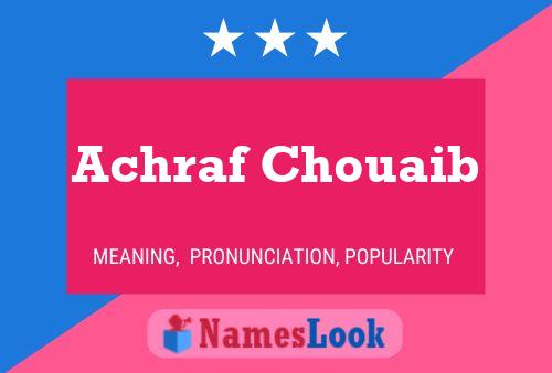 Poster del nome Achraf Chouaib