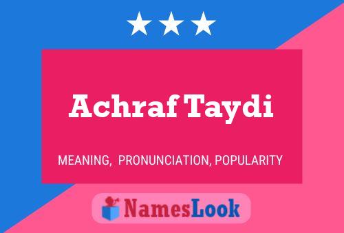 Poster del nome Achraf Taydi