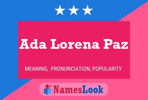 Poster del nome Ada Lorena Paz