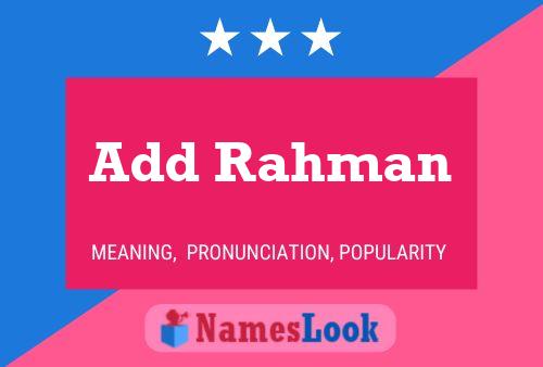 Poster del nome Add Rahman