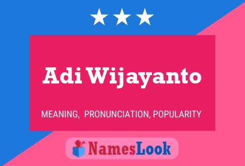 Poster del nome Adi Wijayanto