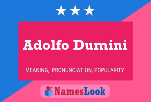 Poster del nome Adolfo Dumini