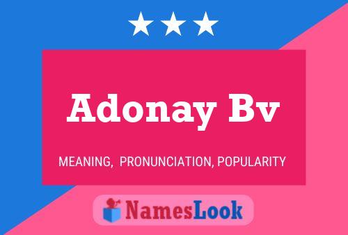 Poster del nome Adonay Bv