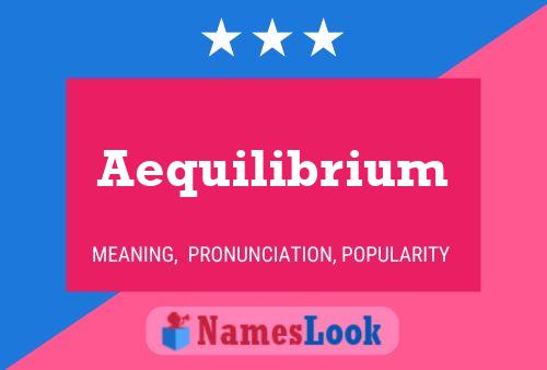 Poster del nome Aequilibrium