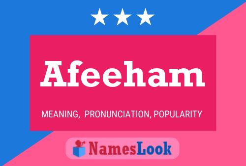 Poster del nome Afeeham