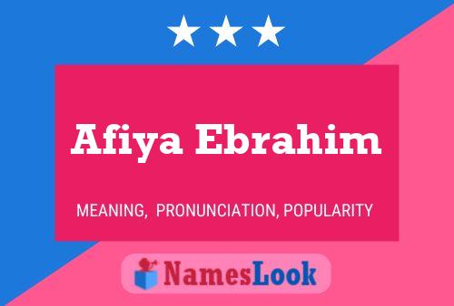 Poster del nome Afiya Ebrahim