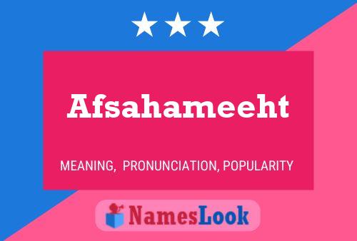 Poster del nome Afsahameeht