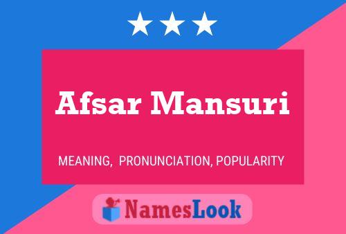 Poster del nome Afsar Mansuri