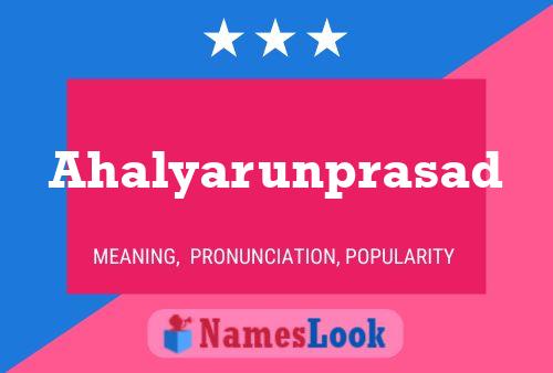 Poster del nome Ahalyarunprasad