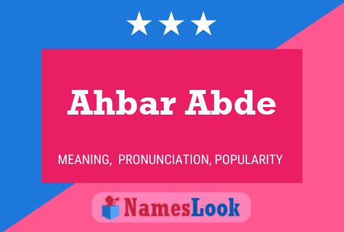 Poster del nome Ahbar Abde