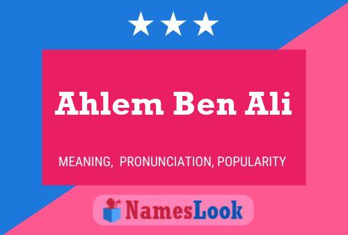 Poster del nome Ahlem Ben Ali