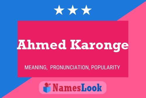 Poster del nome Ahmed Karonge