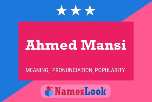 Poster del nome Ahmed Mansi