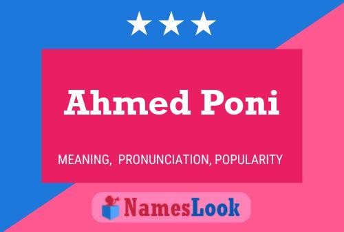 Poster del nome Ahmed Poni