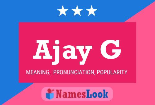 Poster del nome Ajay G