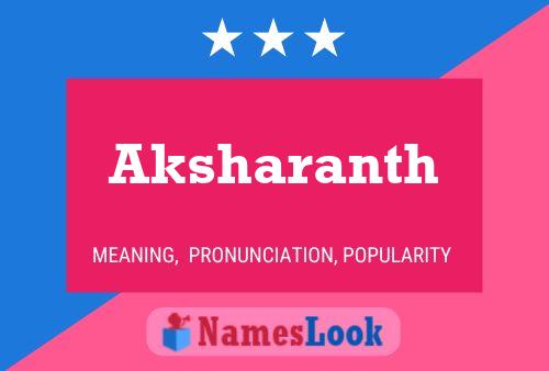 Poster del nome Aksharanth