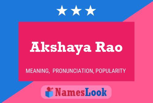 Poster del nome Akshaya Rao