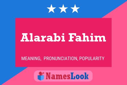 Poster del nome Alarabi Fahim