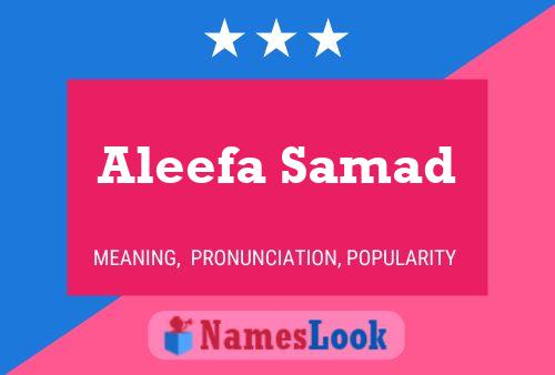 Poster del nome Aleefa Samad