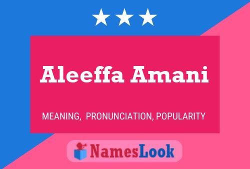 Poster del nome Aleeffa Amani