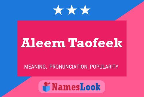 Poster del nome Aleem Taofeek