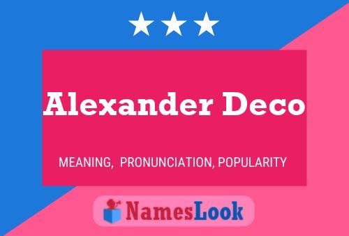 Poster del nome Alexander Deco