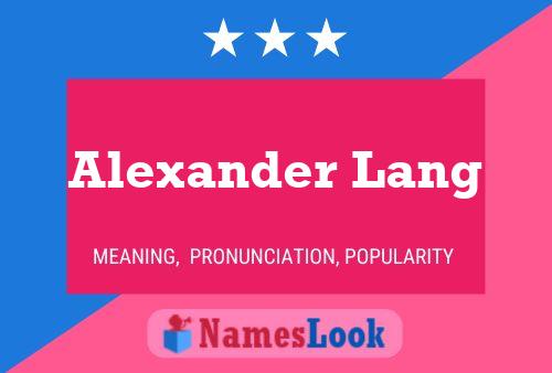 Poster del nome Alexander Lang