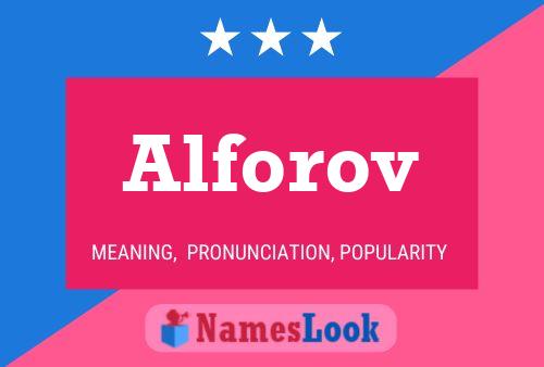 Poster del nome Alforov