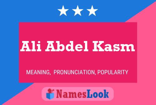 Poster del nome Ali Abdel Kasm