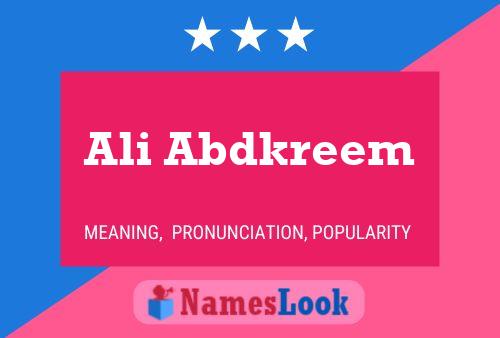 Poster del nome Ali Abdkreem