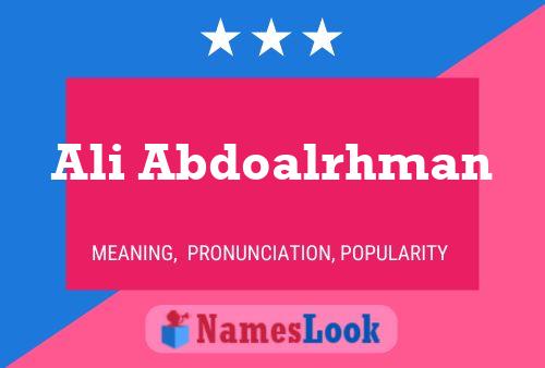 Poster del nome Ali Abdoalrhman