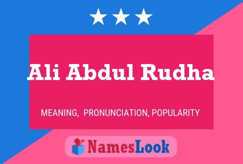 Poster del nome Ali Abdul Rudha