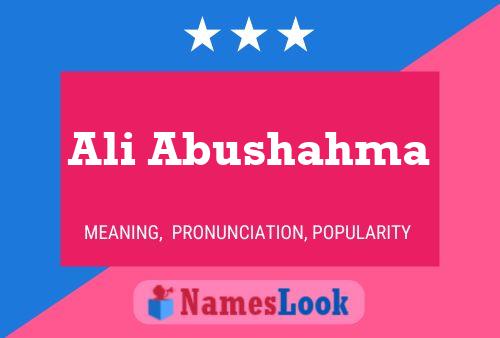 Poster del nome Ali Abushahma