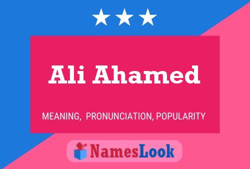 Poster del nome Ali Ahamed