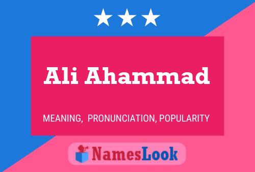 Poster del nome Ali Ahammad