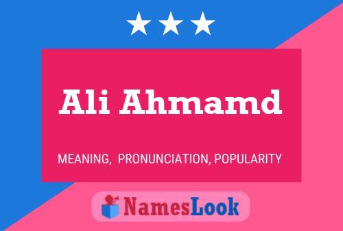 Poster del nome Ali Ahmamd