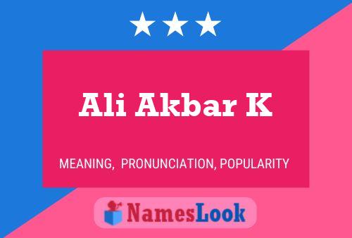 Poster del nome Ali Akbar K