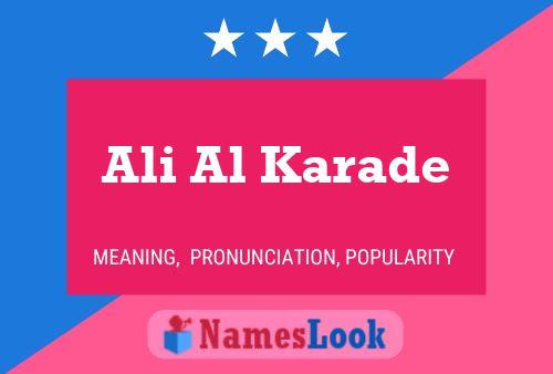 Poster del nome Ali Al Karade