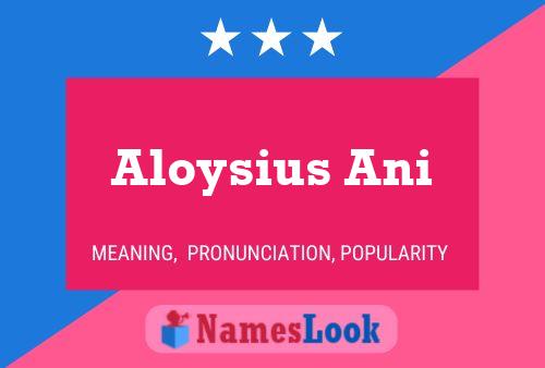 Poster del nome Aloysius Ani