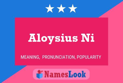 Poster del nome Aloysius Ni