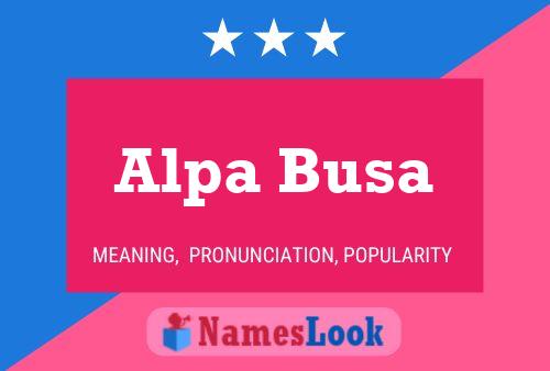 Poster del nome Alpa Busa