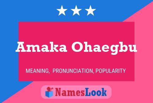 Poster del nome Amaka Ohaegbu