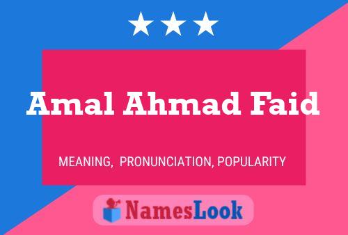 Poster del nome Amal Ahmad Faid