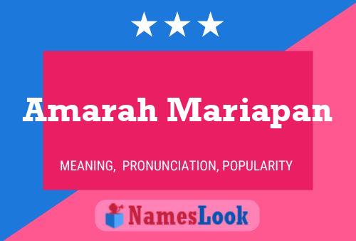 Poster del nome Amarah Mariapan