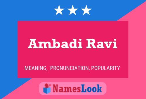 Poster del nome Ambadi Ravi