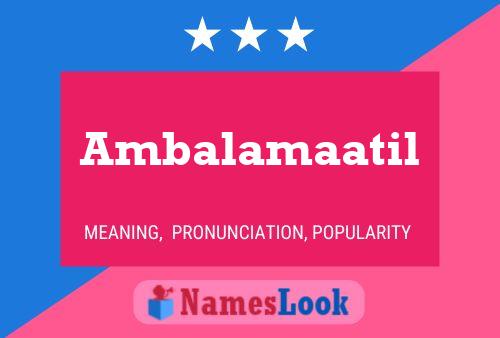 Poster del nome Ambalamaatil