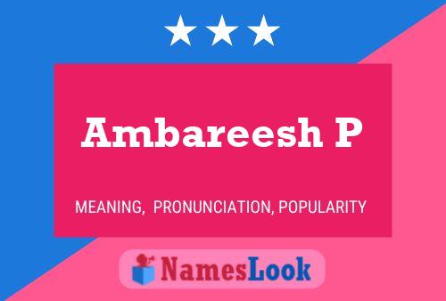 Poster del nome Ambareesh P