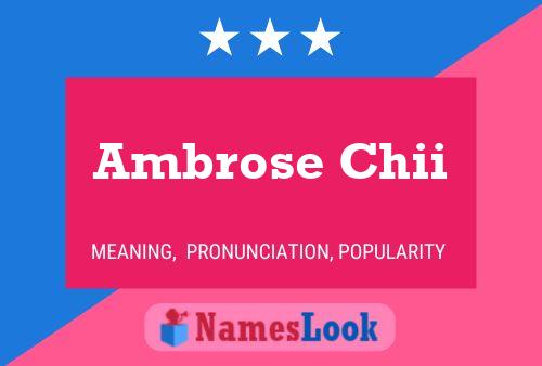 Poster del nome Ambrose Chii