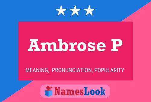 Poster del nome Ambrose P