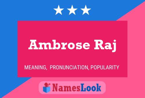 Poster del nome Ambrose Raj